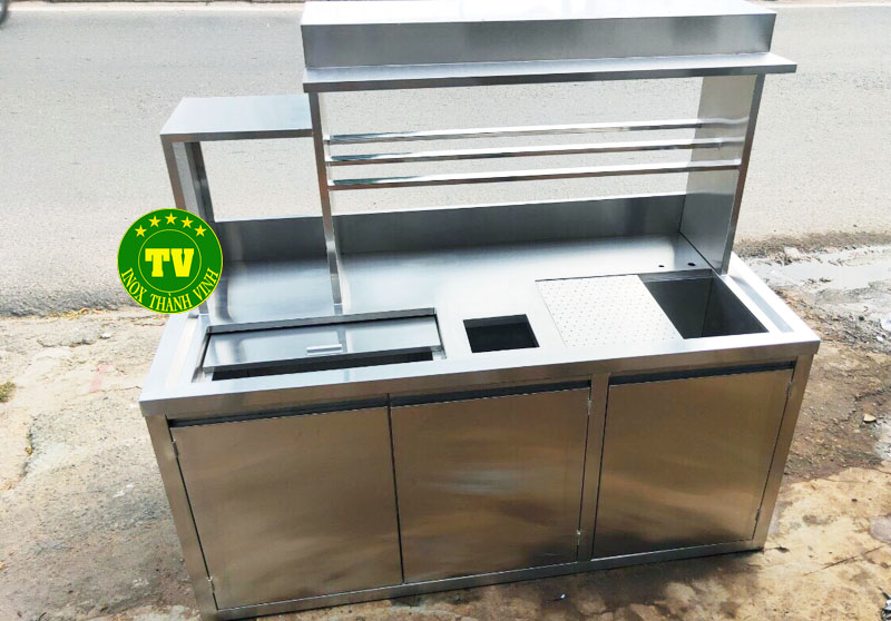 giá quầy pha chế trà sữa inox